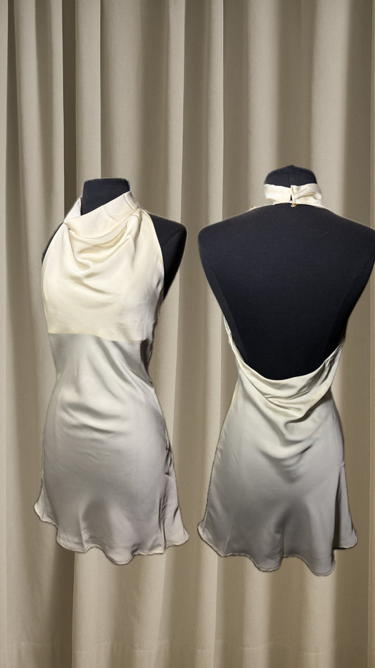 Beige satin dress